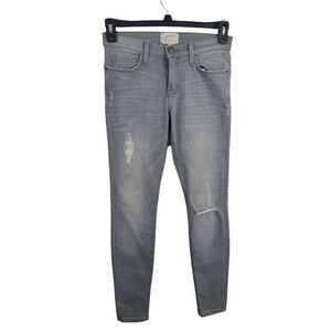 Current Elliot Cheville Jeans 27 Womens The Ankle Skinny Grey Distressed Mid Ris